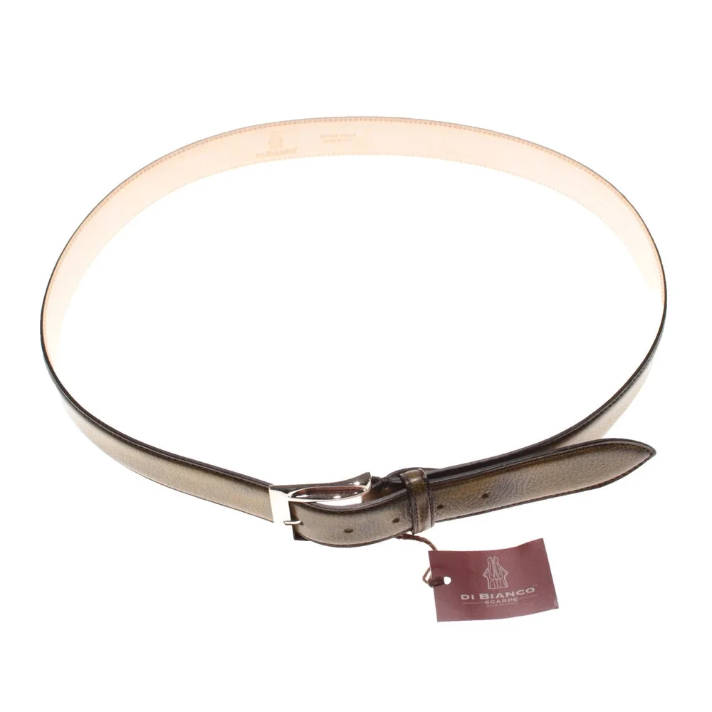 Di Bianco NWT Cut to Size Dress Belt In Green Pebbled Leather One Size